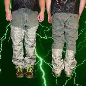 baggy skater streetwear military camo jeans